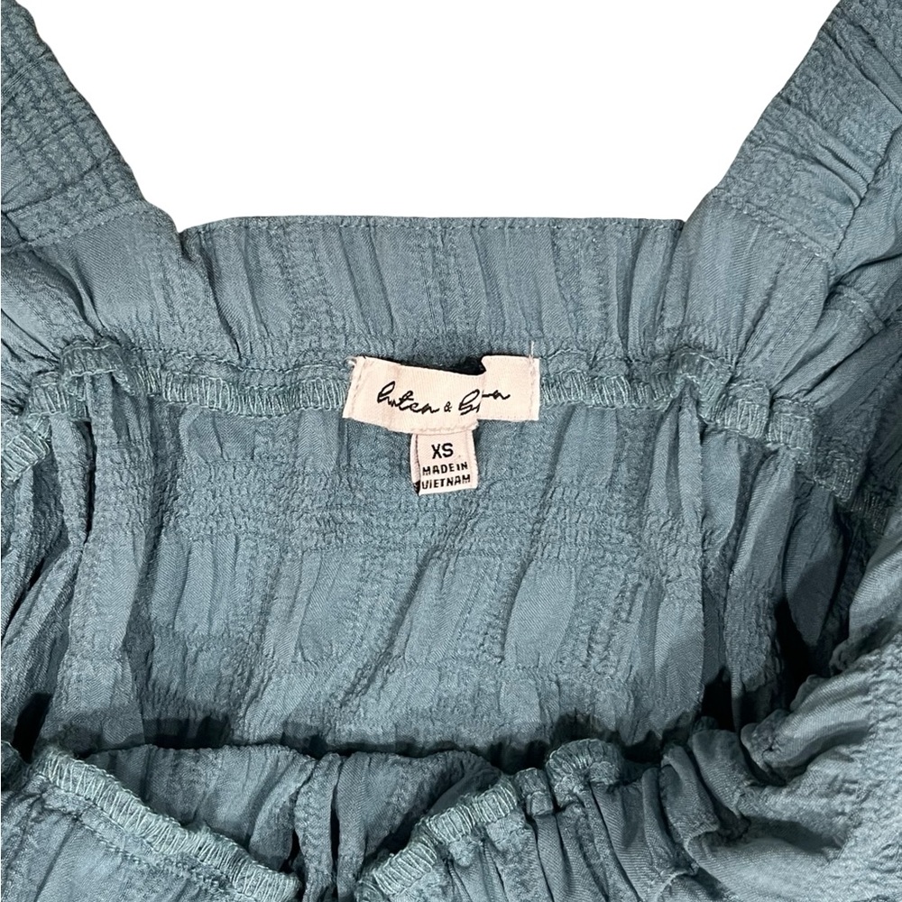 Hunter and Brown Blue V-neck Ruffle maxi dress XS - Picture 5 of 6